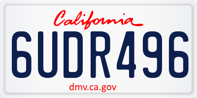 CA license plate 6UDR496