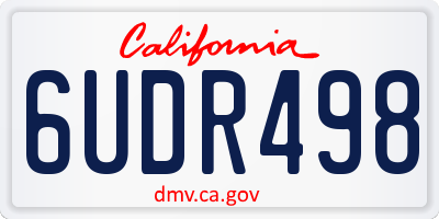 CA license plate 6UDR498