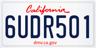 CA license plate 6UDR501