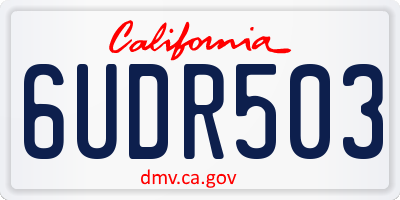 CA license plate 6UDR503
