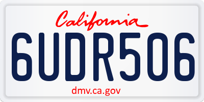 CA license plate 6UDR506