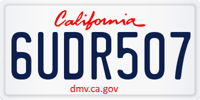 CA license plate 6UDR507