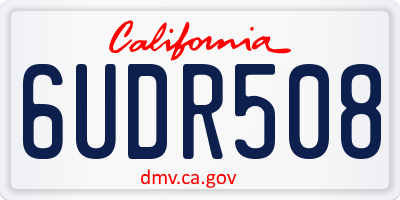 CA license plate 6UDR508