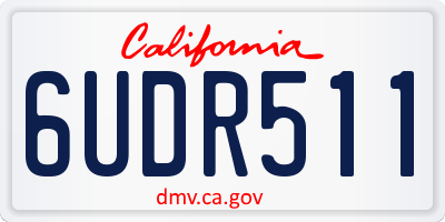 CA license plate 6UDR511