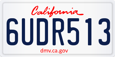 CA license plate 6UDR513