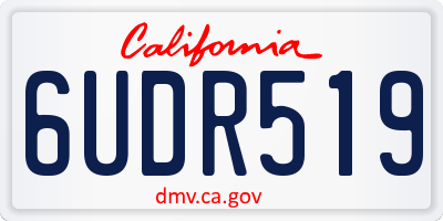 CA license plate 6UDR519