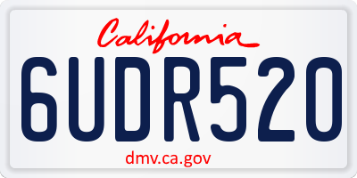 CA license plate 6UDR520