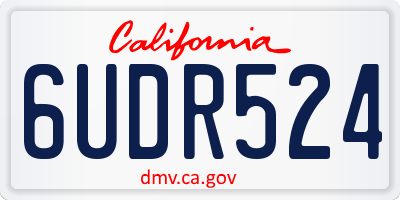 CA license plate 6UDR524