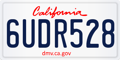 CA license plate 6UDR528