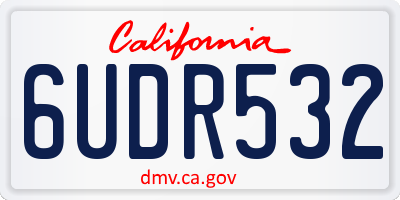 CA license plate 6UDR532