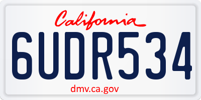 CA license plate 6UDR534
