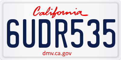 CA license plate 6UDR535