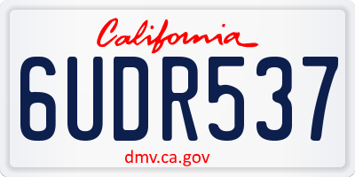 CA license plate 6UDR537