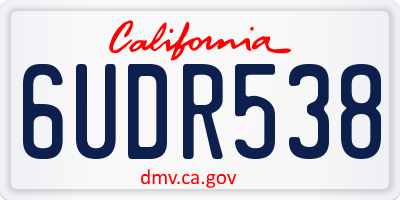 CA license plate 6UDR538