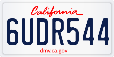 CA license plate 6UDR544