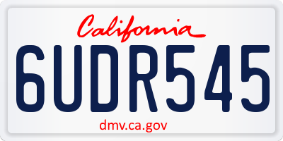 CA license plate 6UDR545