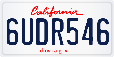 CA license plate 6UDR546