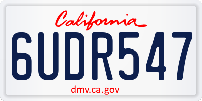 CA license plate 6UDR547