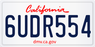 CA license plate 6UDR554