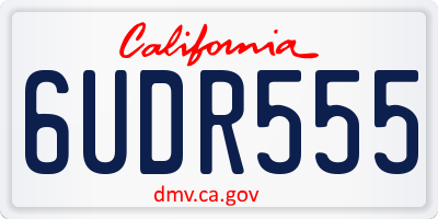 CA license plate 6UDR555