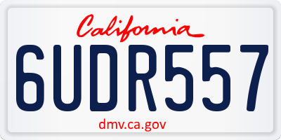 CA license plate 6UDR557