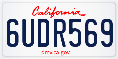 CA license plate 6UDR569