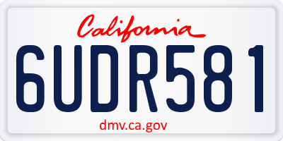 CA license plate 6UDR581