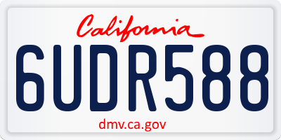 CA license plate 6UDR588