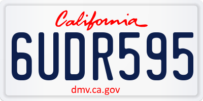 CA license plate 6UDR595