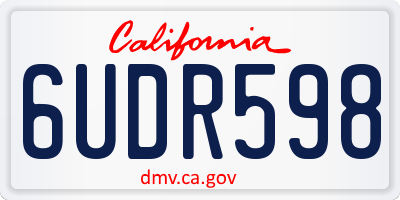 CA license plate 6UDR598