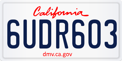 CA license plate 6UDR603