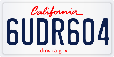 CA license plate 6UDR604