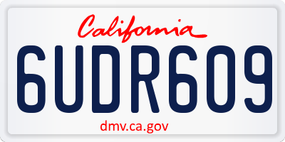 CA license plate 6UDR609