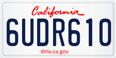 CA license plate 6UDR610