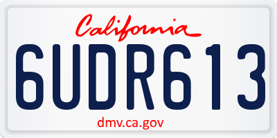 CA license plate 6UDR613