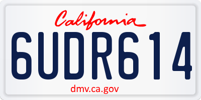 CA license plate 6UDR614