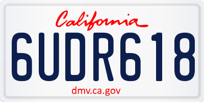 CA license plate 6UDR618