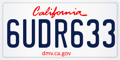 CA license plate 6UDR633