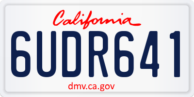 CA license plate 6UDR641