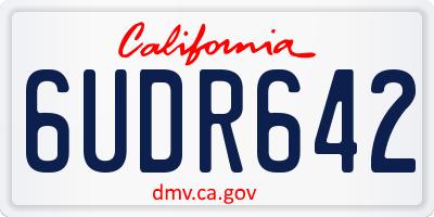 CA license plate 6UDR642