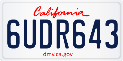 CA license plate 6UDR643