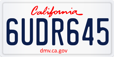 CA license plate 6UDR645