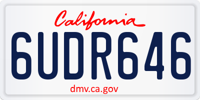 CA license plate 6UDR646