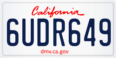 CA license plate 6UDR649