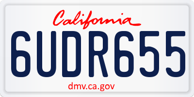 CA license plate 6UDR655