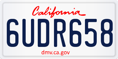 CA license plate 6UDR658