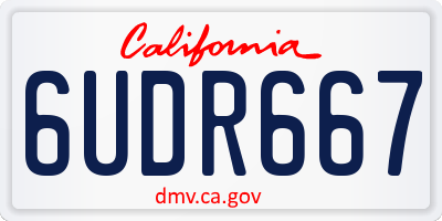 CA license plate 6UDR667