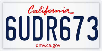 CA license plate 6UDR673