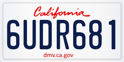 CA license plate 6UDR681