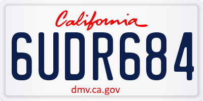 CA license plate 6UDR684